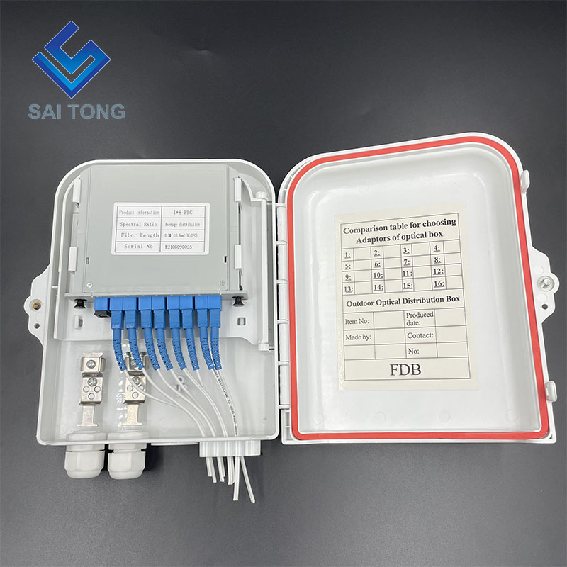 Caja ftb de acceso al cable de fibra óptica montada en la pared para exteriores FTTH / Caja de terminales de 8 núcleos / caja de distribución de fibra