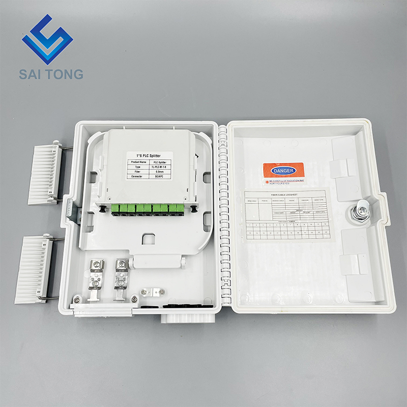 Fábrica ODB 8 núcleos caja de terminación de fibra óptica ftth 8 puertos ftth splitter caja de distribución de fibra óptica de acero de alta calidad