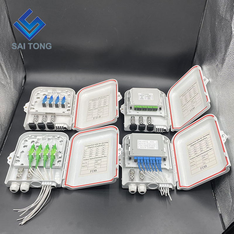 China Factory 48 core ftth box plc splitter 4 bandeja caja de distribución óptica 2 en 8 puertos NAP para equipos de fibra óptica