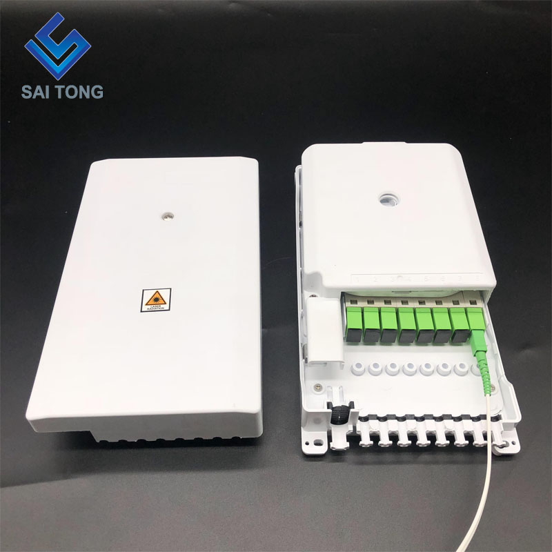 Saitong FTTH En stock Fabricante de China Caja de terminales de fibra óptica de distribución FTTH para exteriores resistente a la intemperie de 8 fibras Tipo HUAWEI