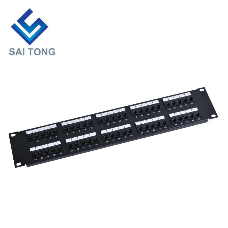 2U 19 '' 50 puertos RJ11 Krone Jackets, soporte de acero Cat3 Patch Panel en blanco sin blindaje utp Cat3 RJ11 Patch panel