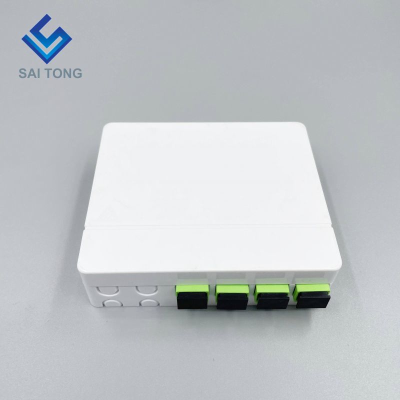 Fabricación FTTH para exteriores de 4 núcleos SC/APC Adaptador de obturador de polvo Divisor Caja de terminales/Toma de pared de fibra óptica de precio de fábrica