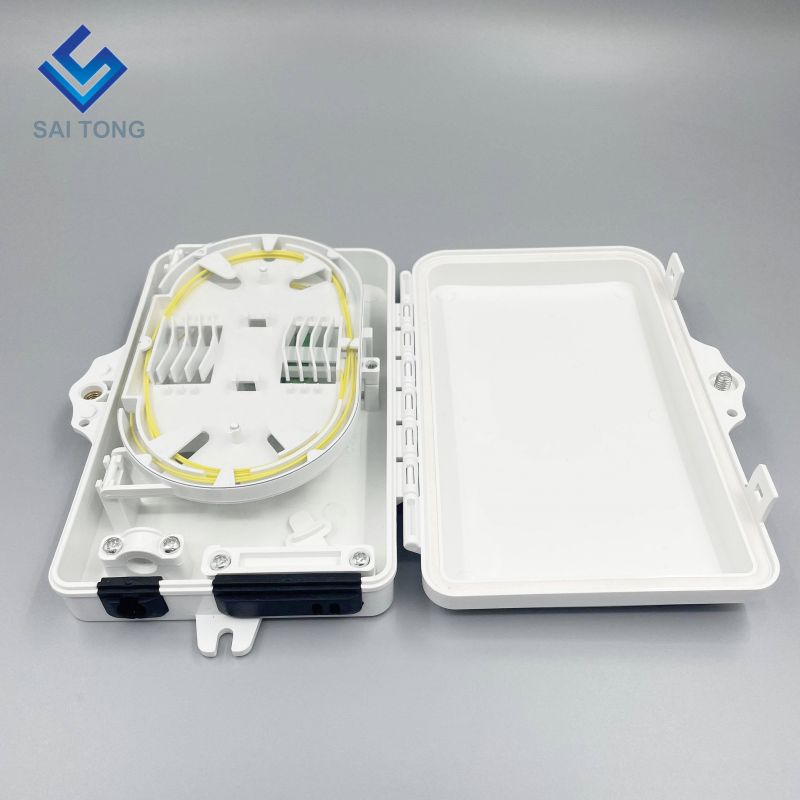 Mejor precio IP65 Suministro 1/2 puerto mini FTTH caja de fibra óptica exterior plástico 2 núcleos caja de terminales de fibra con adaptador SC LC