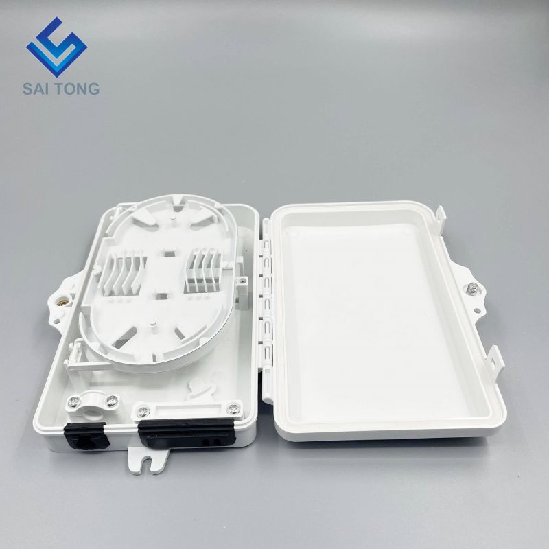 Mejor precio IP65 Suministro 1/2 puerto mini FTTH caja de fibra óptica exterior plástico 2 núcleos caja de terminales de fibra con adaptador SC LC