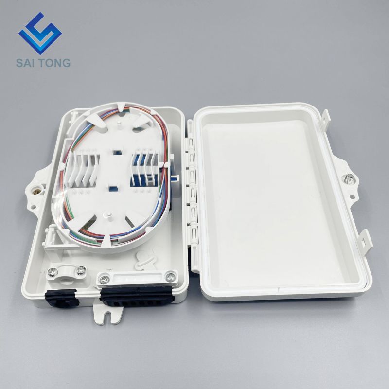 Saitong 1/6 puertos de alta calidad FTTH FTTX caja de distribución de fibra óptica de 6 núcleos caja de soporte PLC caja óptica ABS