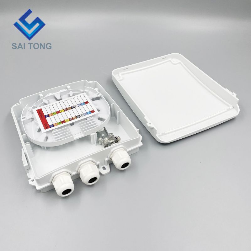 Cixi Saitong FTTH Caja de terminales de fibra óptica de 8 núcleos para interiores Caja de fibra de 8 puertos montada en la pared 1 entrada / 3 salidas FDB Nuevo producto