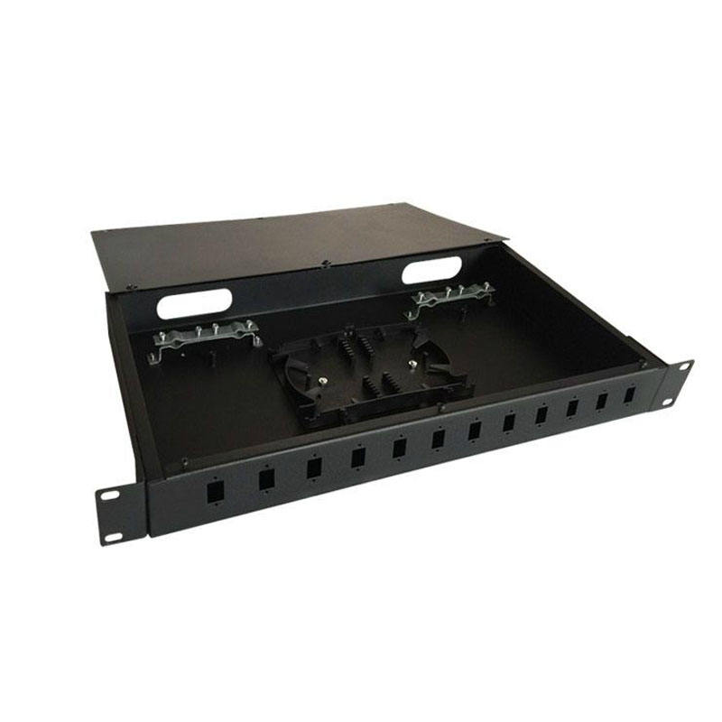 Alta calidad 19 pulgadas ftth 12 puertos sc lc montaje en rack marco de distribución de fibra óptica panel de conexión de fibra óptica/montaje en rack ODF