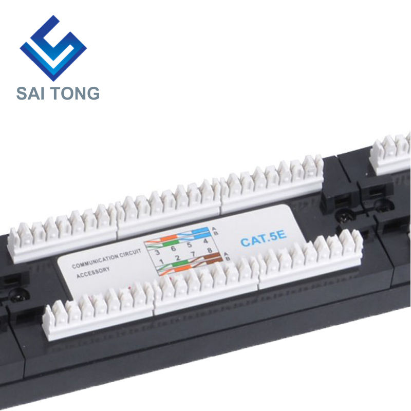 1U 19 ''24 puertos RJ45 Krone Jackets, soporte de acero Cat5e Patch Panel en blanco sin blindaje utp Cat5e CAT5 CAT6 RJ45 Patch panel