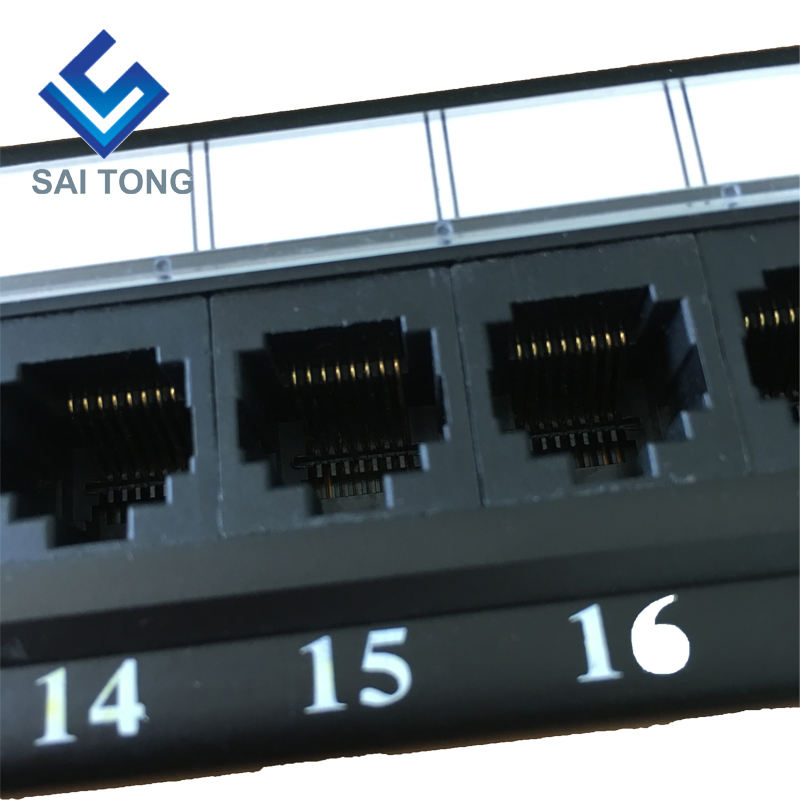 1U 19 ''24 puertos RJ45 Krone Jackets, soporte de acero Cat5e Patch Panel en blanco sin blindaje utp Cat5e CAT5 CAT6 RJ45 Patch panel