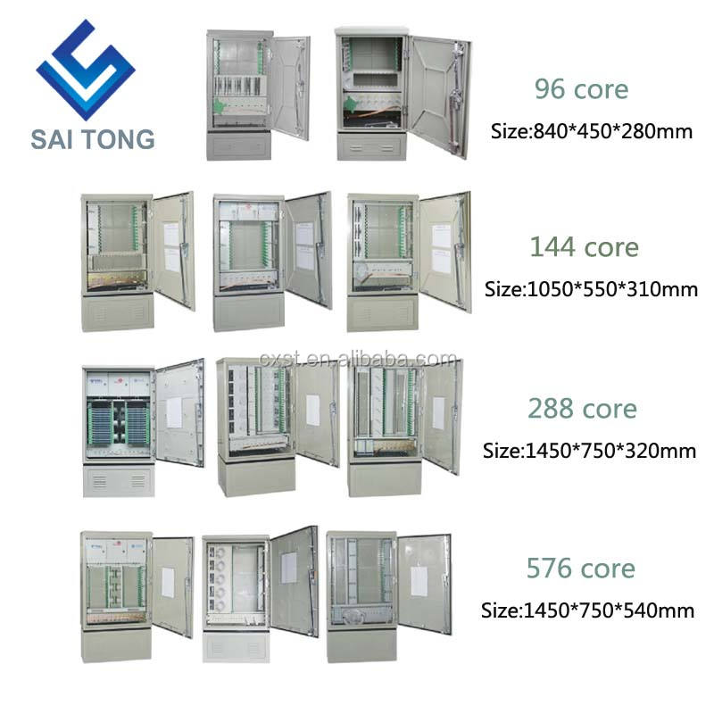 SaiTong FTTH Splice 288 Core fibra óptica SMC gabinete impermeable IP55 smc fibra gabinete Soporte para estándar o personalizado