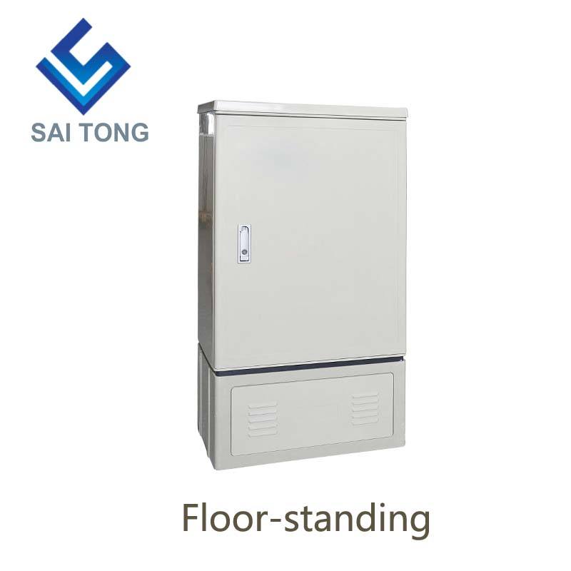 SaiTong FTTH 144 Core cross connect gabinete de equipo de telecomunicaciones SMC exterior impermeable IP55 144 core gabinetes de fibra óptica ODF