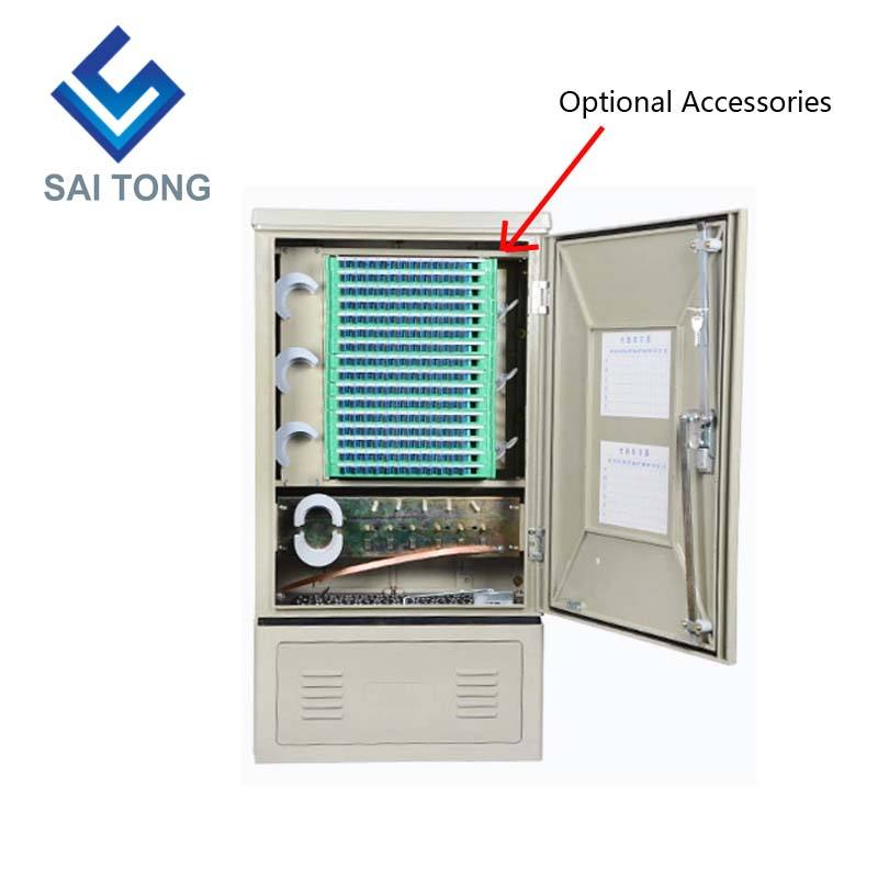 SaiTong FTTH 144 Core cross connect gabinete de equipo de telecomunicaciones SMC exterior impermeable IP55 144 core gabinetes de fibra óptica ODF