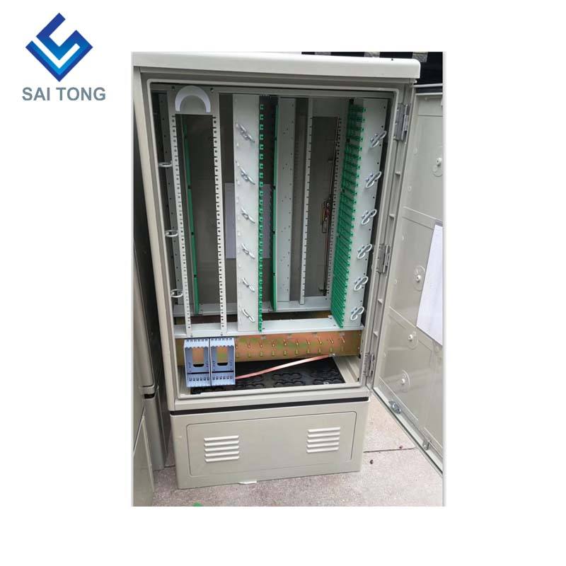 Gran oferta SaiTong FTTH 288 núcleo de distribución de fibra gabinete exterior SMC Material impermeable al aire libre 288 gabinetes de fibra ODF ODB