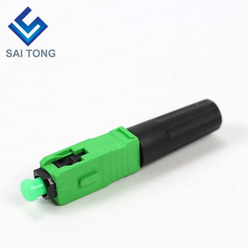 SC APC UPC monomodo verde azul conjunto de campo conector óptico rápido conector rápido de fibra óptica para cable de caída ftth