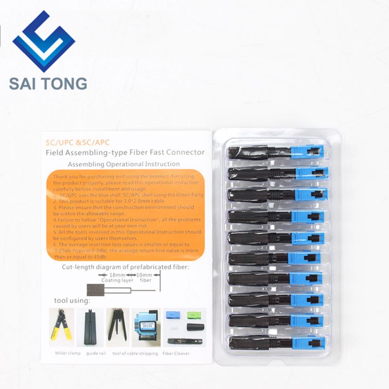 fibra ftth al conector de fibra sc doméstico conector de fibra de conector rápido monomodo